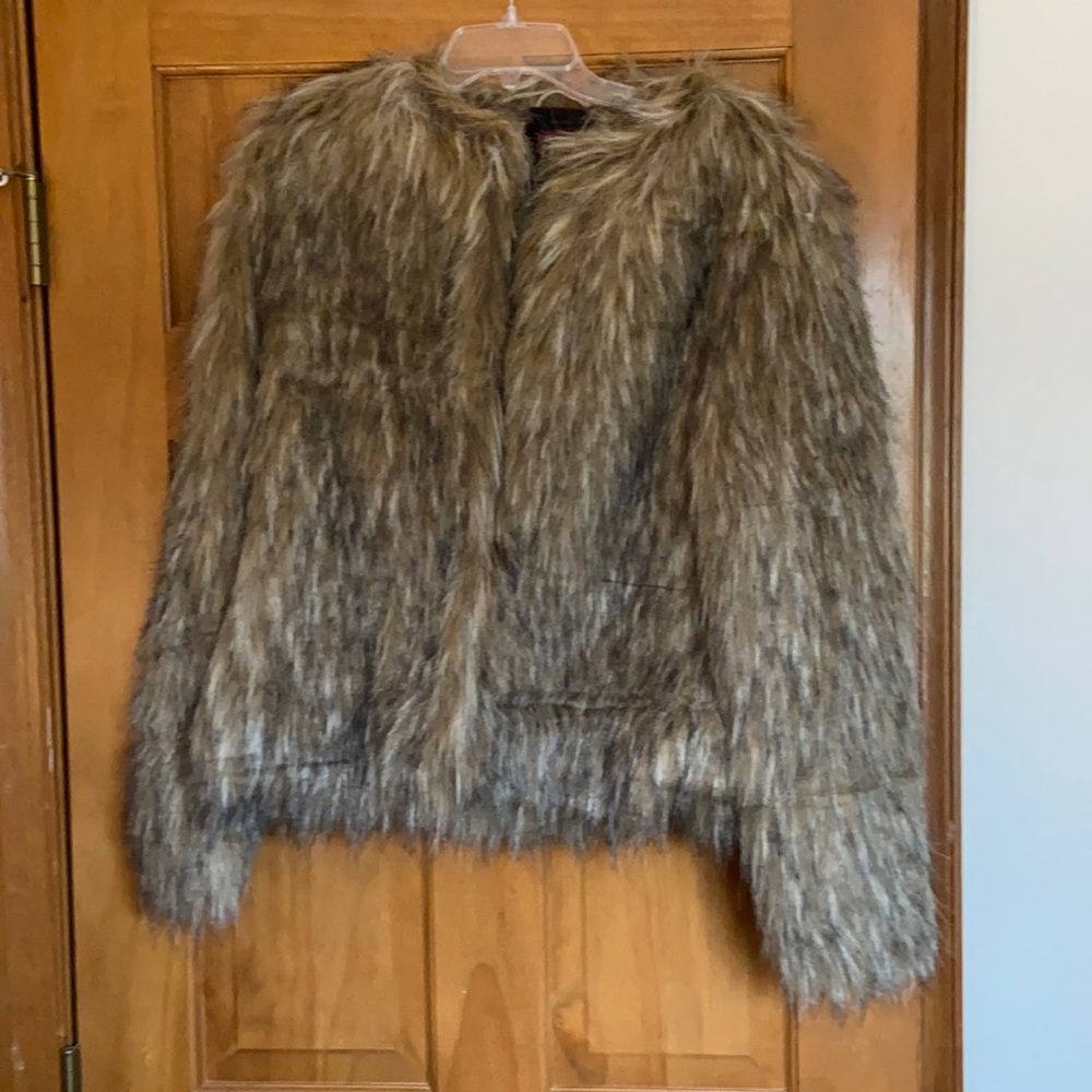 Yoki New York Faux Fur Jacket Brown